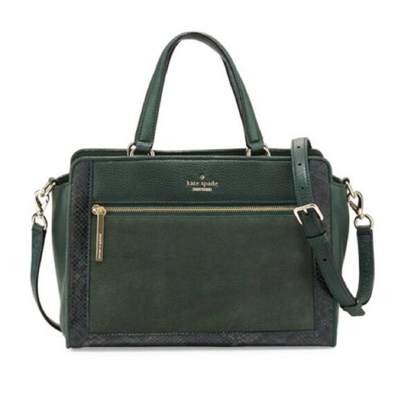kate spade Handbags - New York Chatham Lane Harlan Satchel Bag Forest Leaf Green Suede